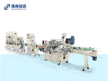 自動化液體負(fù)壓式灌裝壓蓋封口雙面貼生產(chǎn)線