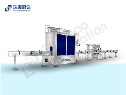 自動16頭醫(yī)用鹽水防腐灌裝、旋蓋生產(chǎn)線